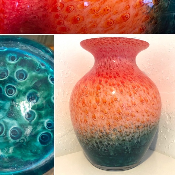 unknown Other - Speckled Multicolor Glass Vase